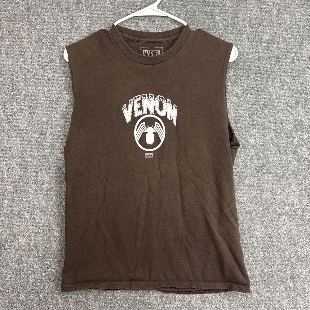 Marvel Tank Tee Mens Size S Brown Venom Spiderman Vintage Style Y2K Gothic